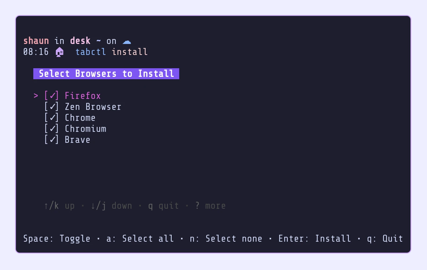 Installation process